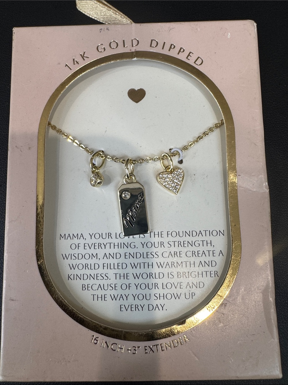 New Mama Charm 14K Gold-Dipped Necklace - Gold Logo